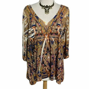 Energe world wear Top 1X multicolor‎ Boho peasant tunic western